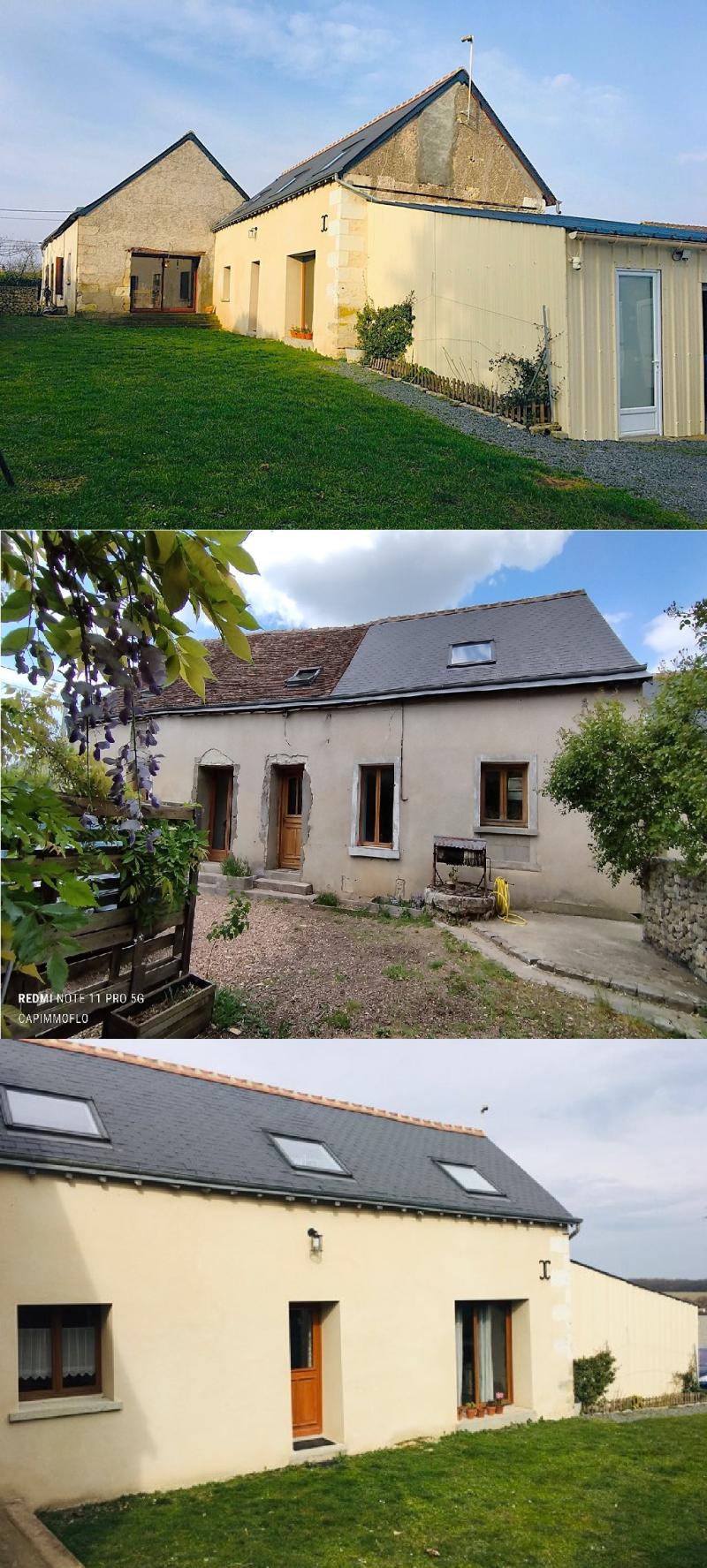 2 MAISONS communicantes.&nbsp;(SOUVIGNY DE TOURAINE)
